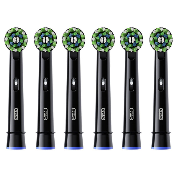 Oral-B CrossAction Replacement Black Toothbrush Heads, Refills for Electric Toothbrush - 6 Count