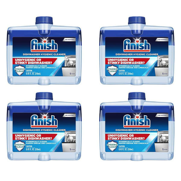 Finish Dual Action Dishwasher Cleaner: Fight Grease & Limescale, Fresh, 8.45oz ( Pack of 4)