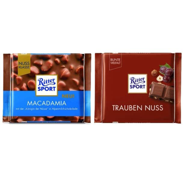 Ritter Sport Assorted Chocolate Candy Bar - 3.5 oz ( Pack of 12)