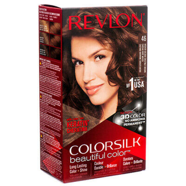 Revlon Colorsilk  #46 Medium Golden Chesnut Brown, Permanent Hair Color, with 100% Gray Coverage, Ammonia-Free, Keratin and Amino Acids