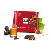 Ritter Sport Rum Raisin Hazelnut Chocolate Candy Bar - 3.5 oz ( Pack of 12)