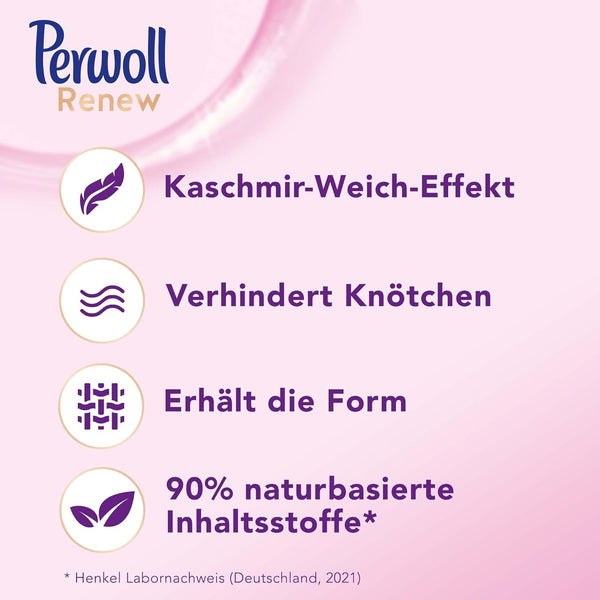 Perwoll Renew Wool & Fine Fabric Care Liquid Detergent for Wool, Silk and Fine Fabrics - (1.47L)