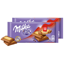 Milka & LU Biscuits Chocolate Bar Candy Original German Chocolate 87g/3.06oz (Pack of 2)