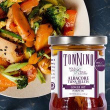 Tonnino Albacore Tuna in olive oil with Ginger Soy 6.3oz 6-Pack Omega-3 Rich