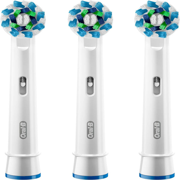 Oral-B CrossAction Replacement White Toothbrush Heads, Refills for Electric Toothbrush - 3 Count