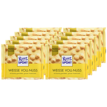 Ritter Sport White Whole Hazelnut Chocolate Candy Bar - 3.5 oz ( Pack of 12)