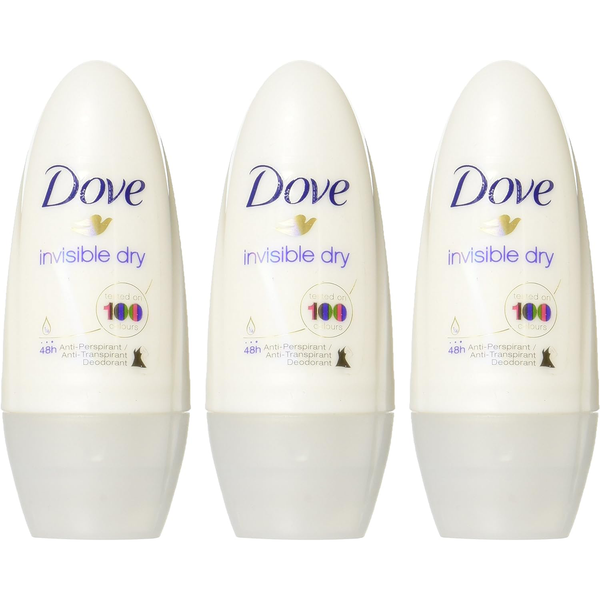 Dove Invisible Dry 48 Hs Anti-perspirant Roll-on Deodorant. 50 Ml (Pack of 3)