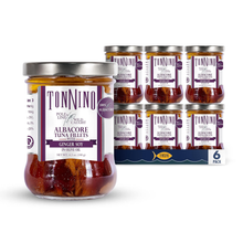 Tonnino Albacore Tuna in olive oil with Ginger Soy 6.3oz 6-Pack Omega-3 Rich