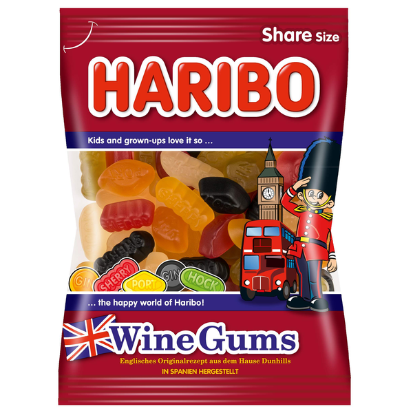 Haribo Gummy Candies  Wine  Gummies 175g