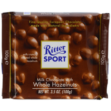 Ritter Sport, Milk Chocolate Whole Hazelnut Chocolate Candy Bar - 3.5 oz (Pack of 12)