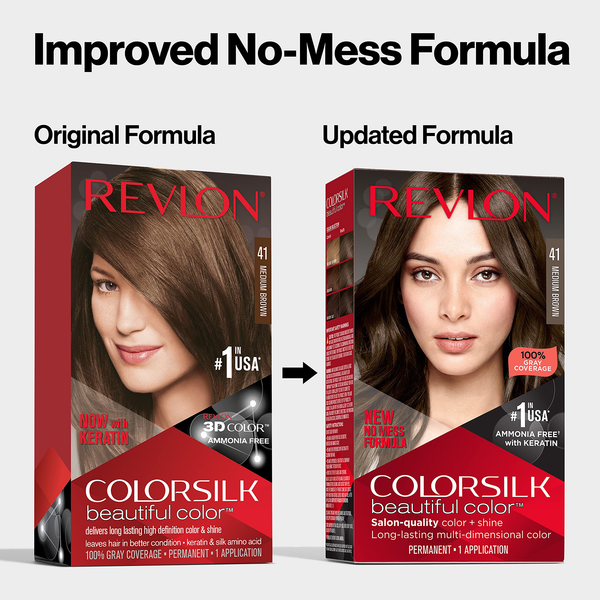 Permanent Hair Color by Revlon, Colorsilk with 100% Gray