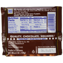Ritter Sport, Milk Chocolate Whole Hazelnut Chocolate Candy Bar - 3.5 oz (Pack of 12)