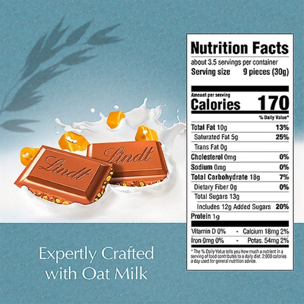 LINDT CLASSIC OATMILK SALTED CARAMEL 3.5 OZ BAR