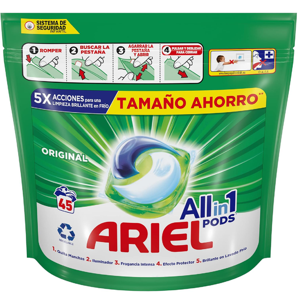 ARIEL Pods 3-in-1 Detergent Machine in Capsules 45 Units