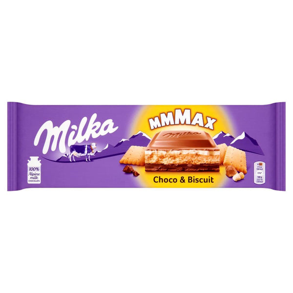 Milka Schoko & Keks Chocolate Bar – 300g | Alpine Milk Chocolate with Biscuits
