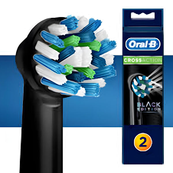 Oral-B CrossAction Replacement Black Toothbrush Heads, Refills for Electric Toothbrush - 6 Count