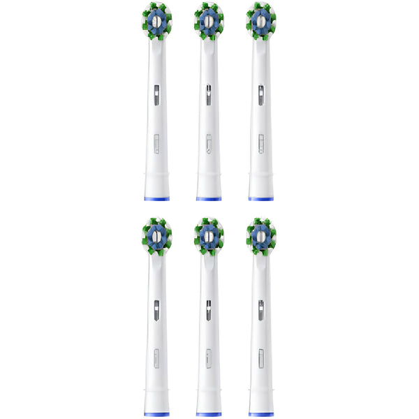 Oral-B CrossAction Replacement White Toothbrush Heads, Refills for Electric Toothbrush - 6 Count