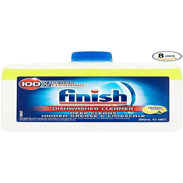 Finish Dual Action Dishwasher Cleaner Lemon Sparkle 250 ml (Pack of 8)