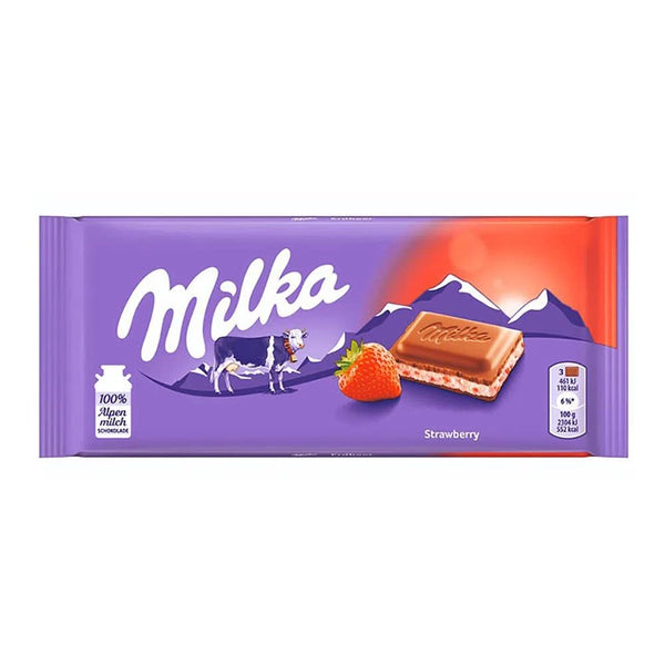 Milka - Strawberry Joghurt Chocolate Candy Bar - 3.52 oz