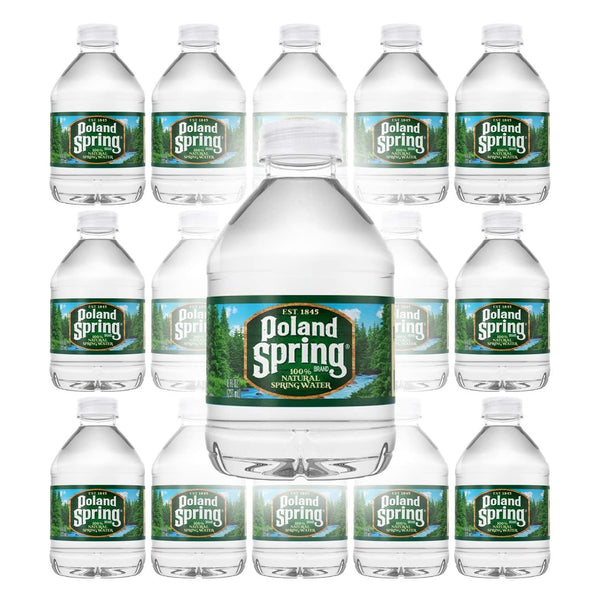 Poland Spring 100% Natural Premium Spring Water - 8 Fl Oz Bottles | Pack of 15