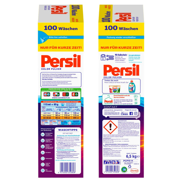 Persil Laundry Detergent Color Mega Pack (100 Loads / 6.5 Kg)
