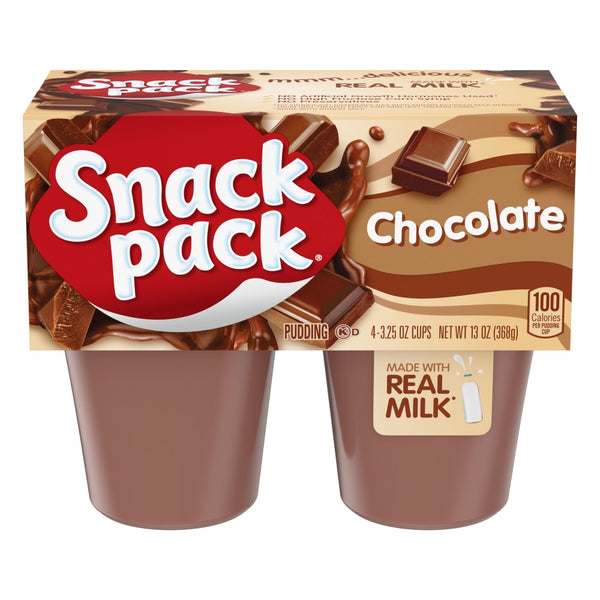 Snack Pack Chocolate Pudding Cups 13 oz - 4 ready-to-eat pudding cups per box