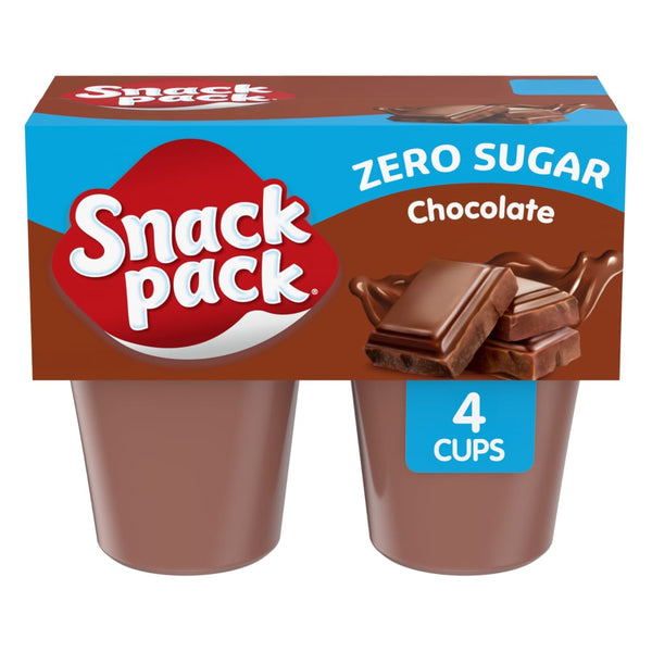 Snack Pack Zero Sugar Chocolate Pudding Cups 13 oz - 0g sugar 70 calories per cup
