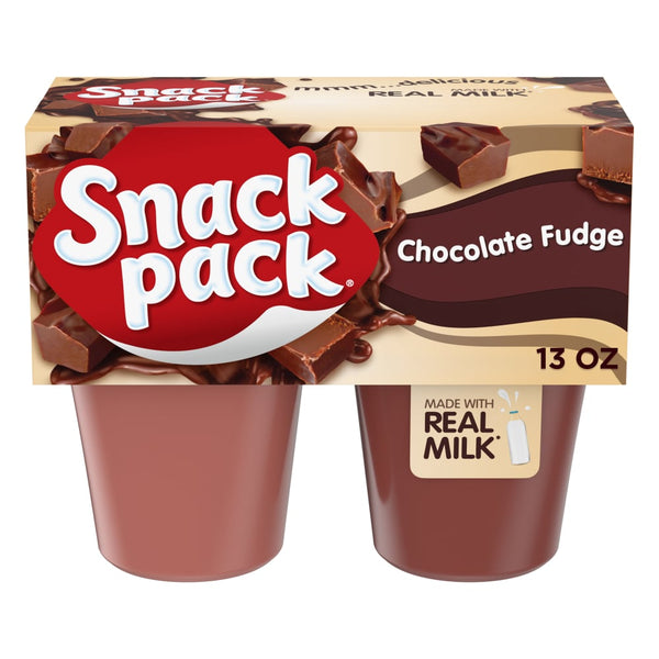 Snack Pack Chocolate Fudge Pudding Cups 13 oz - 4 rich fudge pudding cups per box