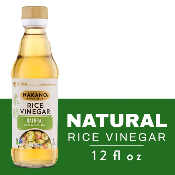 Nakano Natural Rice Vinegar 12 fl oz - Mild & Mellow, Non-GMO Project Verified, Kosher, by Mizkan