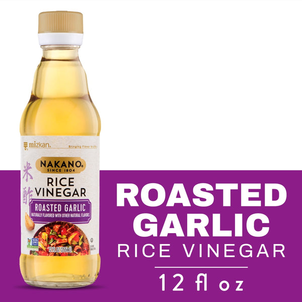 Nakano Roasted Garlic Rice Vinegar 12 fl oz — Non-GMO Verified, Kosher, by Mizkan