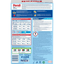 Back of Persil Professional Color laundry detergent box showing dosage guide and washing tips