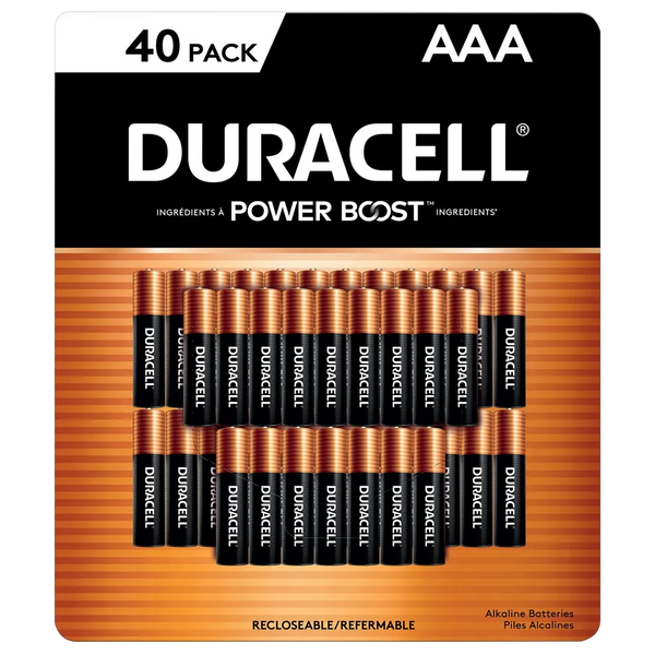 Duracell CopperTop AAA Batteries 40 count - bulk alkaline AAA batteries long shelf life