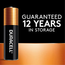 Duracell CopperTop AA Batteries - Pack back with 12-year storage guarantee details