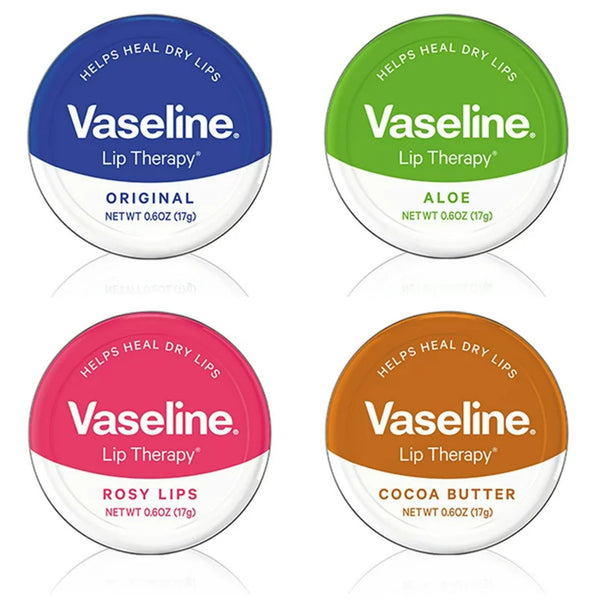 Vaseline Therapy Lip Balm Variety - Original, Rosy, Cocoa Butter, Aloe Vera - Pack of 4