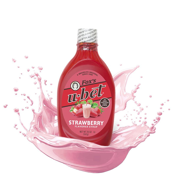 FOX'S U-BET Syrup Bottle, Kosher Certified, Brooklyn Original, Fat Free (1-Pack, Strawberry)