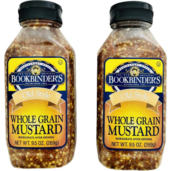 Bookbinder’s Stone Ground Whole Grain Mustard – 9.5 oz Bottle 2 packs