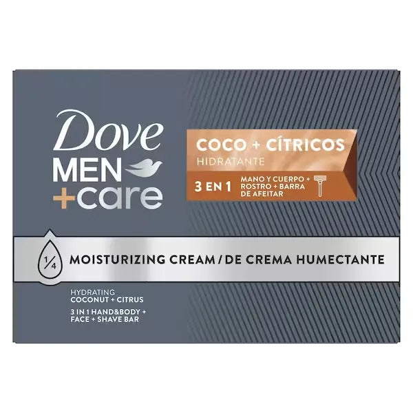 Dove Men+Care Hydrating Coconut + Citrus 3-in-1 Bar 3.75 oz - coconut citrus 3-in-1 bar