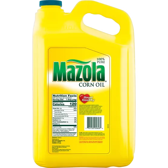 Mazola 100% Pure Corn Oil 2.5 Gal - nutrition facts label