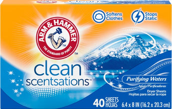 Arm & Hammer Clean Scentsations Purifying Waters Fabric Softener Sheets 40 Count