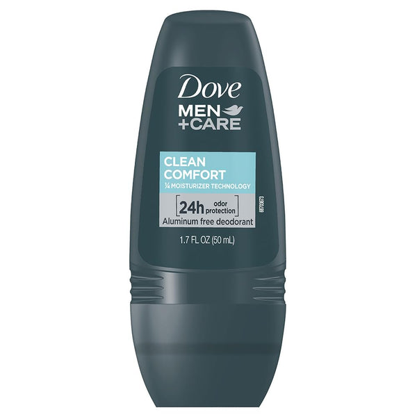 ove Men+Care Clean Comfort Roll on Deodorant, Aluminum Free, For All Day Underarm Odor Protection, 4-Pack, 1.7 Fl Oz Each, 4 Bottles