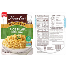 Near East Heat & Eat Rice, Quick Cook Rice, Microwave Rice, Rice Pilaf, Original, 8.8oz Pouches (8 Pack)