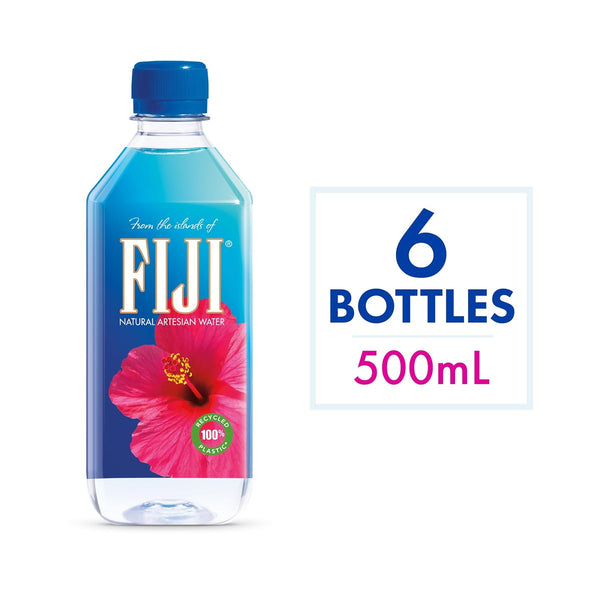 FIJI Natural Artesian Bottled Water 16.9 Fl oz, Pack of 6