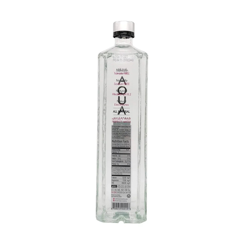 AQUA CARPATICA Natural Spring Water, 750 ml Glass Bottle – Naturally Low Sodium, Pure & Balanced Mineral Water Pack of 12