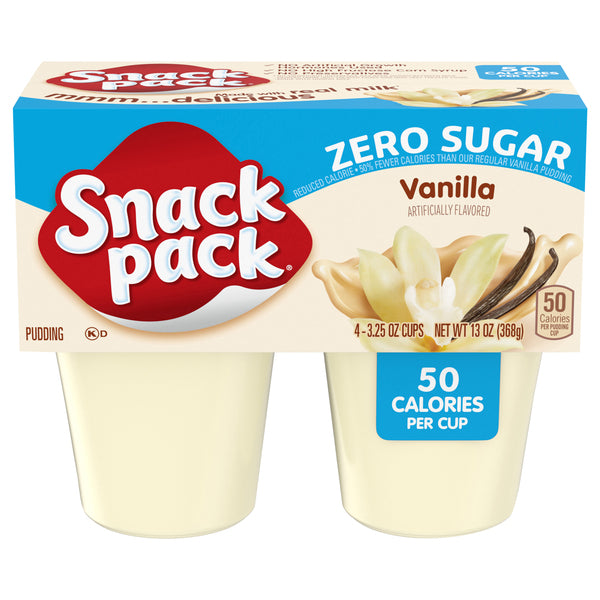 Snack Pack Sugar Free Vanilla Pudding Cups 13 oz - 4-pack zero sugar vanilla pudding