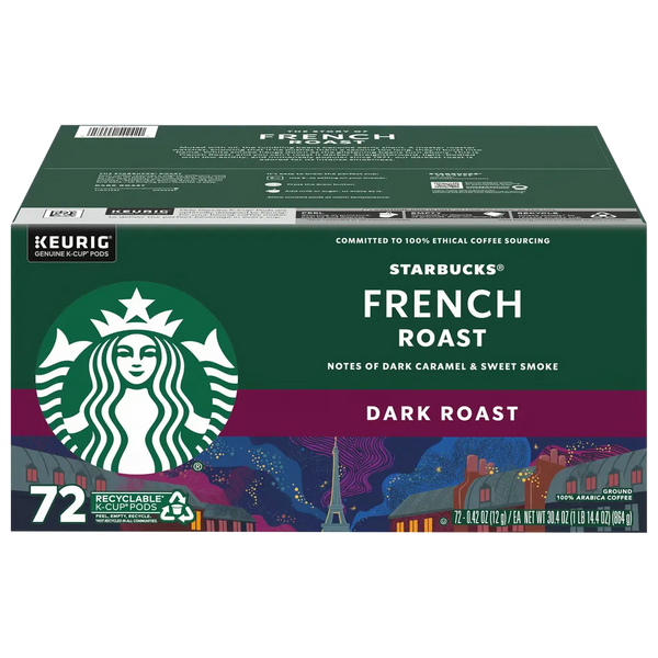 Starbucks French Roast K-Cup Pods 72 Count 30.4 oz - dark roast coffee