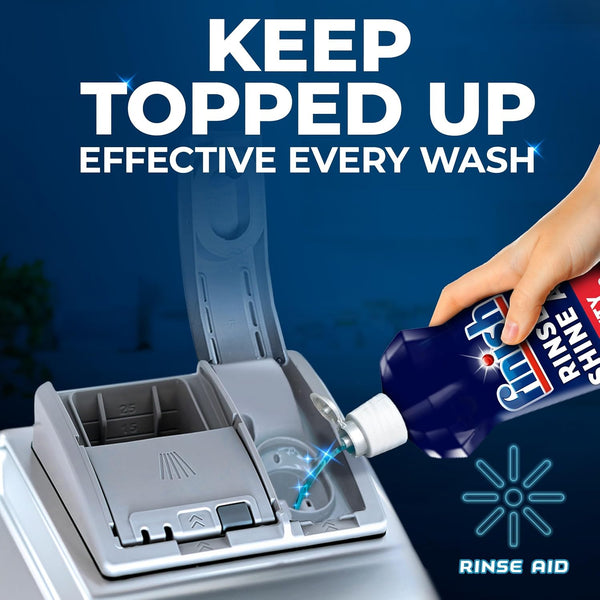 Finish | Finish Dishwasher Rinse & Shine Aid | Lemon| 400ml | For Drier Glasses and Spot Prevention