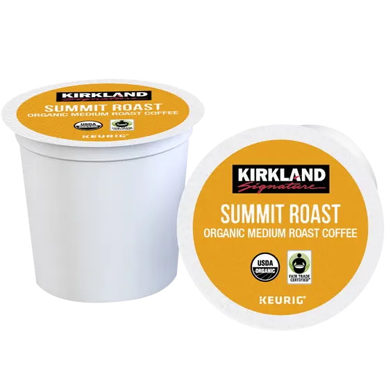 Kirkland Signature Organic Summit Roast K-Cups 120 Count - Keurig coffee box