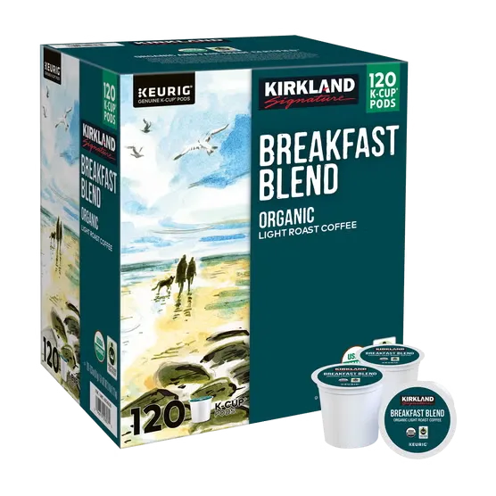 Kirkland Signature Organic Breakfast Blend K-Cups 120 Count - light roast coffee pods
