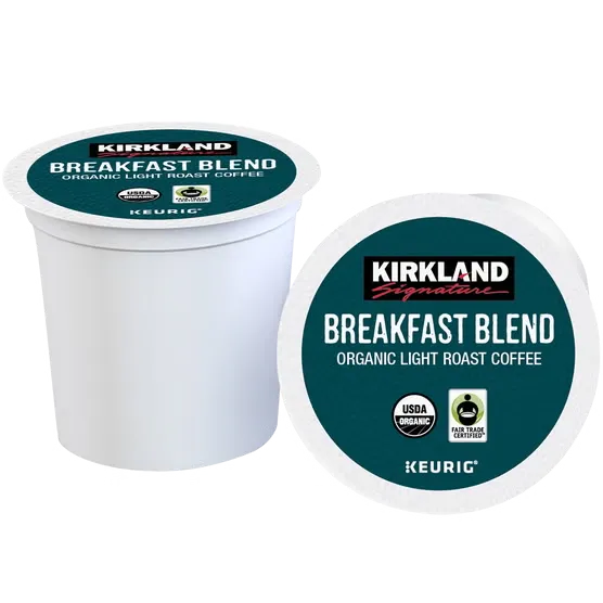 Kirkland Signature Organic Breakfast Blend K-Cups 120 Count - Keurig coffee box