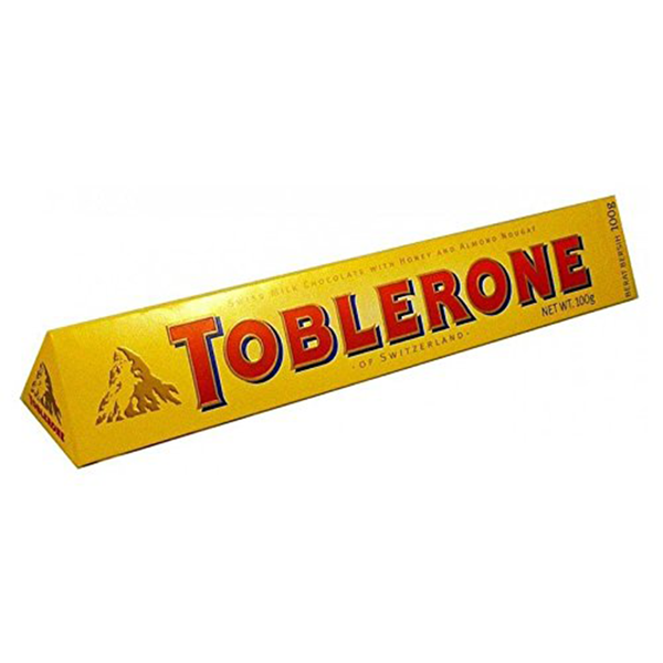 TOBLERONE SWISS MILK CHOCOLATE WITH HONEY AND ALMOND NOUGAT 14 X 100 G BARS